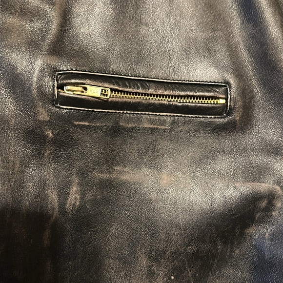 GAP Brand VINTAGE. Mens Size 2XX Genuine Leather Bomber Jacket Like New! - Picture 3 of 16